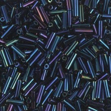 Miyuki Bugle 6mm Beads - Metallic dark blue iris BGL2-452